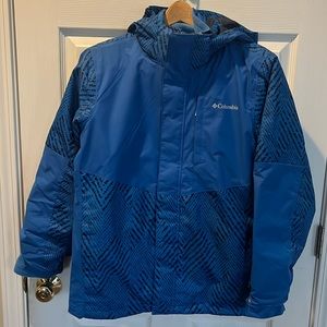 Columbia Interchange ski jacket. Fleece liner zips in/out. Youth XL. EUC.